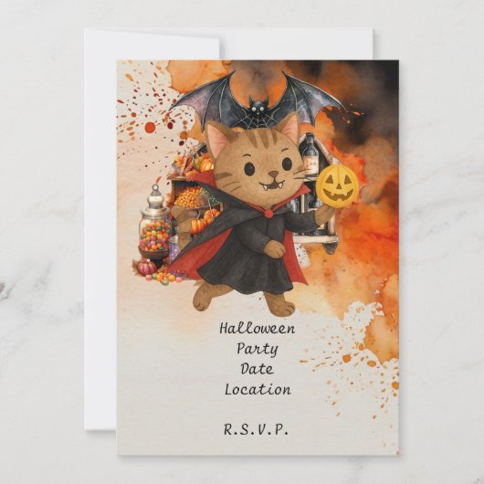 ピクルボールキャットアンドフレンズホストハローウィンパーティ 招待状 (正面)