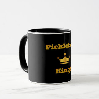 ピクルボールキングコーヒーマグ – ブラック&金ゴールド マグカップ