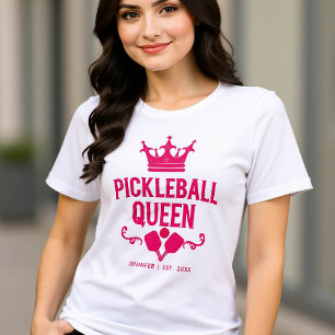 ピクルボールクイーンピンクパーソナライズされたギフトおもしろい トライブレンドTシャツ