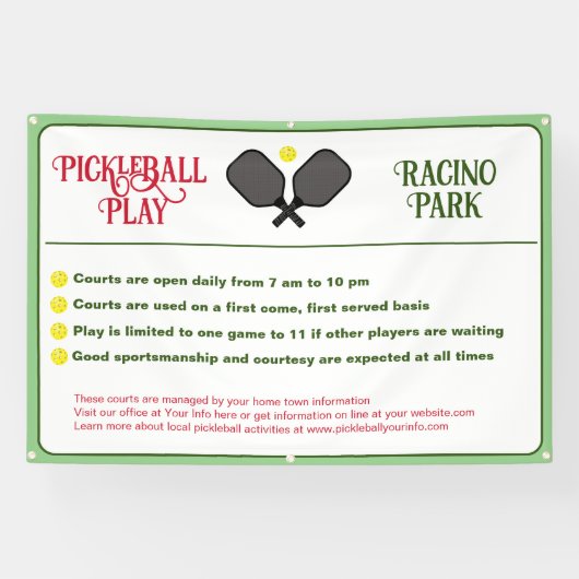 ピクルボールクラブルールアウトドア 横断幕 (横)