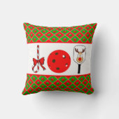ピクルボールクリスマスジョイキャンディケーンパドルボール クッション (裏面)
