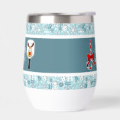 ピクルボールクリスマスジョイスノーフレークブルーとホワイト (左面)