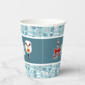 ピクルボールクリスマスジョイブルーとホワイトスノーボール 紙コップ (右)