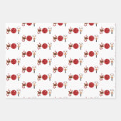 ピクルボールクリスマスジョイ,キャンディーケイン,トナカイ ラッピングペーパーシート (正面2)