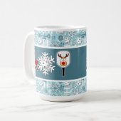 ピクルボールクリスマスジョイSanta Ho Ho Snowball コーヒーマグカップ (正面左)