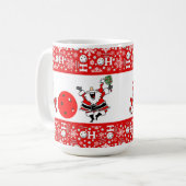 ピクルボールクリスマスジョイSanta Ho Ho Snowball コーヒーマグカップ (正面左)