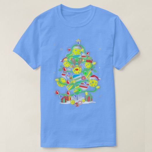 ピクルボールクリスマスツリーサンタピックボール装飾品 Tシャツ (デザイン正面)