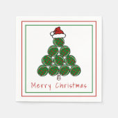 ピクルボールクリスマスツリーメリークリスマスホリデー スタンダードカクテルナプキン (正面)