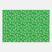 ピクルボールクリスマスレッドグリーンブルーホホホホホー雪 ラッピングペーパーシート (正面2)