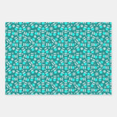 ピクルボールクリスマスレッドグリーンブルーホホホホホー雪 ラッピングペーパーシート (正面)