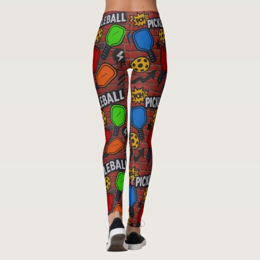 ピクルボールグラフィティアートバーストウィメンズレギンス レギンス (裏面)
