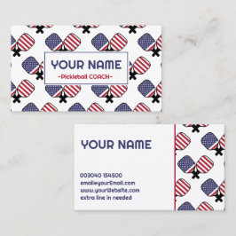 ピクルボールコーチ – 白のアメリカのパターン 名刺