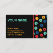 ピクルボールコーチ – 黄色、ミント、および青のピクルバル 名刺 (裏面)