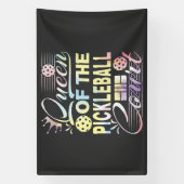 ピクルボールコートのクイーンカラフル- 横断幕 (縦)