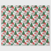 ピクルボールサンタスとクリスマスツリー ラッピングペーパー (フラット)