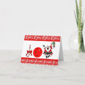 ピクルボールジョイクリスマスサ赤と白ンタ シーズンカード (正面)