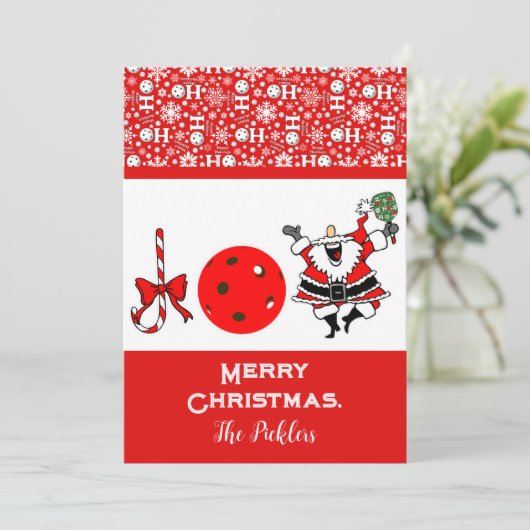 ピクルボールジョイクリスマスサ赤と白ンタ シーズンカード (スタンド正面)