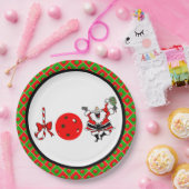 ピクルボールジョイクリスマスパーティーレッドグリーンとブラック ペーパープレート (パーティー)