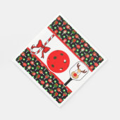 ピクルボールジョイクリスマスパーティー赤い緑オンブラック スタンダードランチョンナプキン (角)