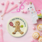 ピクルボールジンジャーブレッド喜び ペーパープレート (パーティー)