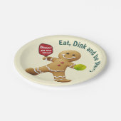 ピクルボールジンジャーブレッド喜び ペーパープレート (アングル)