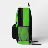 ピクルボールスケッチカスタムとスポーツ名 – ライム プリントバックパック (右)