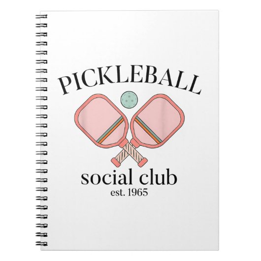 ピクルボールソーシャルクラブEST 1965メンズウィメンズ ノートブック (正面)