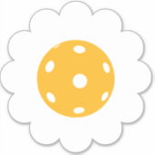 ピクルボールデイジーかわいい車のシール シール (正面)