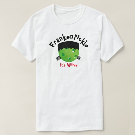 ピクルボールハロウィーン – FrankenPickle - It's Alive Tシャツ (デザイン正面)