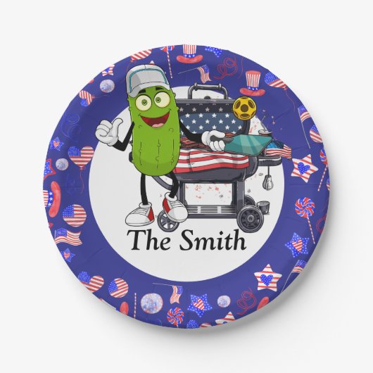 ピクルボールバーベキュー4th 7月の独立記念日 ペーパープレート (正面)