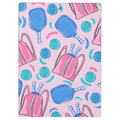 ピクルボールパドルとボールピンクカスタム クリップボード (裏面)