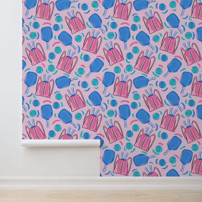 ピクルボールパドルとボールピンク名門私立校風の色 壁紙 (アプリケーション)