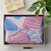 ピクルボールパドルとボールピンク名門私立校風の色 薄葉紙 (ギフト)