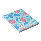 ピクルボールパドルとボールブルーパーソナライズされた ノートパッド (アングル)