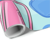 ピクルボールパドルとボールブルー ラッピングペーパー (ロールコーナー)