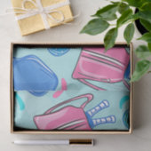 ピクルボールパドルとボールブルー 薄葉紙 (ギフト)