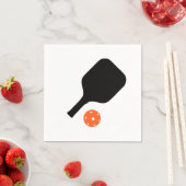 ピクルボールパドル&オレンジピックボール スタンダードカクテルナプキン (インサイチュ)