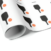 ピクルボールパドル&オレンジピックボール ラッピングペーパー (ロールコーナー)