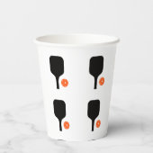 ピクルボールパドル&オレンジピックボール 紙コップ (裏面)