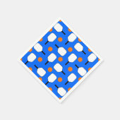 ピクルボールパドル、オレンジ色のピックルボールボール、ブルー スタンダードカクテルナプキン (角)