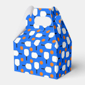 ピクルボールパドル、オレンジ色のピックルボールボール、ブルー フェイバーボックス (裏面サイド)