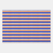 ピクルボールパドル、オレンジ色のピックルボールボール、ブルー ラッピングペーパーシート (正面3)