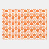 ピクルボールパドル、オレンジ色のピックルボールボール、ブルー ラッピングペーパーシート (正面2)