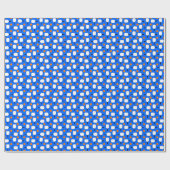 ピクルボールパドル、オレンジ色のピックルボールボール、ブルー ラッピングペーパー (フラット)