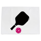 ピクルボールパドル&ピンクボール ラージペーパーバッグ (正面)