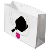 ピクルボールパドル&ピンクボール ラージペーパーバッグ (裏面アングル)