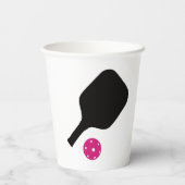 ピクルボールパドル&ピンクボール 紙コップ (裏面)