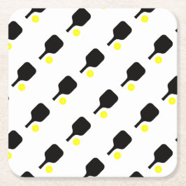 ピクルボールパドル&ボール スクエアペーパーコースター