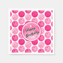 ピクルボールピンク&ホワイトピックルパーソナライズされたボール スタンダードカクテルナプキン