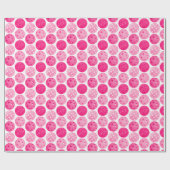 ピクルボールピンク&ホワイトピックルパーソナライズされたボール ラッピングペーパー (フラット)